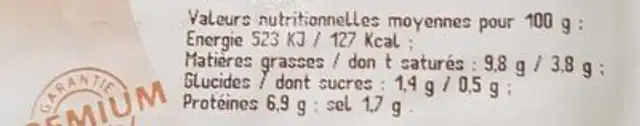 Choucroute garnie au riesling nutrition facts table