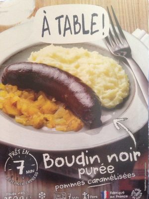 Boudin noir purée pommes caramélisées