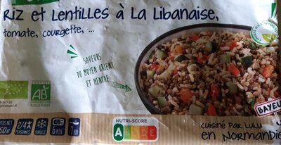 Riz et lentilles front packaging
