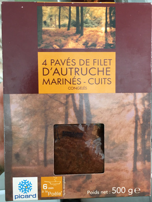 4 pavés de filet d'autruche marinés - cuits congelés