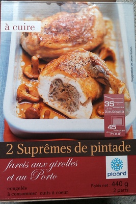 2 suprêmes de pintade farcis aux girolles et au porto