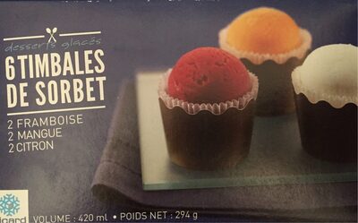 6 Timbales De Sorbet 420 Millilitres front packaging