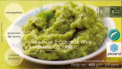 Purée aux 2 courgettes et pomme de terre surgelée