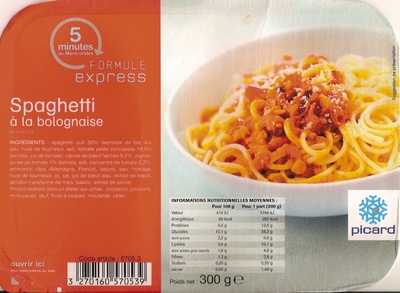 Spaghetti à la bolognaise, Surgelés