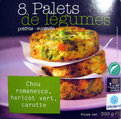 8 Palets de légumes préfrits - surgelés front packaging
