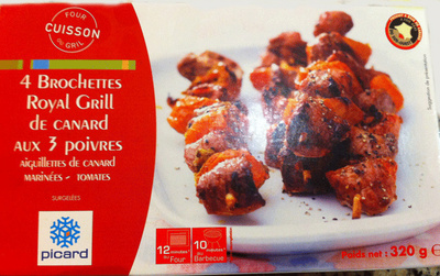 4 brochettes Royal Grill de canard aux 3 poivres