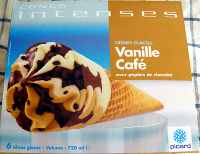 Cônes intenses Vanille Café avec pépites de chocolat