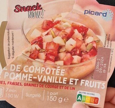 Bol de compotée pommes vanille et fruits