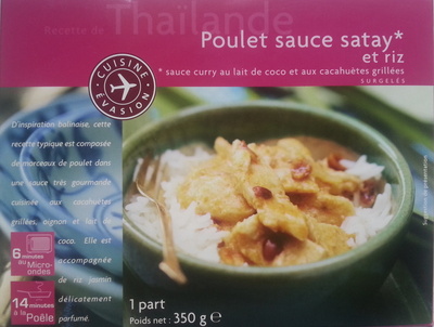 Poulet sauce satay et riz