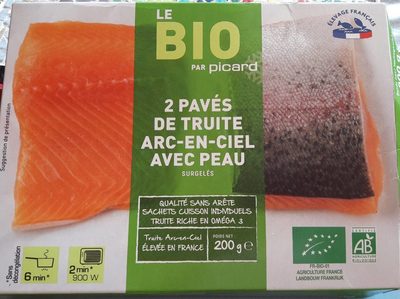 2 pavés de truite arc-en-ciel avec peau