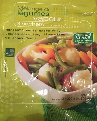 Mélange de Légumes Vapeur : Haricots Verts Extra-Fins, Jeunes Carottes, Fleurettes de Chou-Fleur