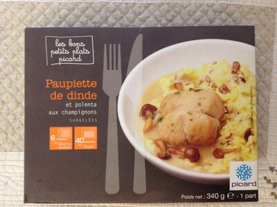 Paupiette de dinde et polenta aux champignons surgelées