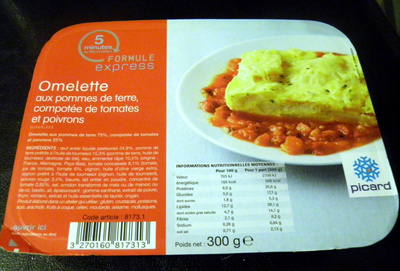 Omelette aux pommes de terre, compotée de tomates et poivrons Picard
