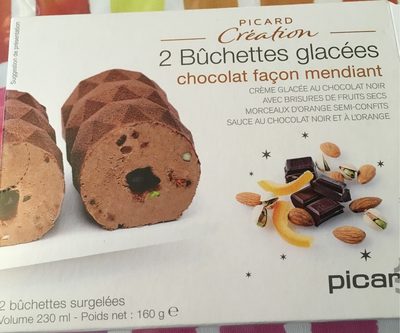 2 Bûchettes Glacées Chocolat Façon Mendiant front packaging