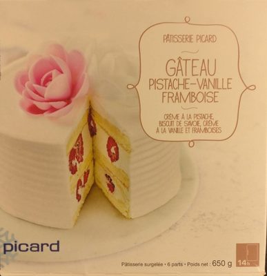 Gâteau Pistache-Vanille-Framboise