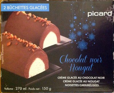 Chocolat noir nougat Crème glacée au chocolat noir Crème glacée au nougat noisettes caramélisées