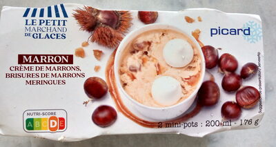 Mini-pots marron, crème glacée à la crème marron front packaging