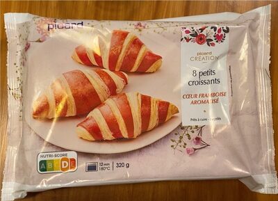 8 petits croissants coeur framboise aromatisé