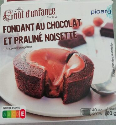 Fondant au chocolat et praliné noisette