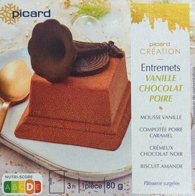 Entremets vanille chocolat poire