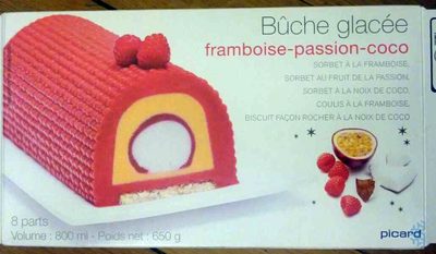 Bûche glacée framboise-passion-coco