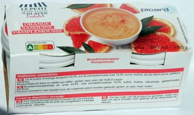 Sorbet orange sanguine pamplemousse