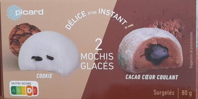 2 Mochis glacés cookie/cacao cœur coulant