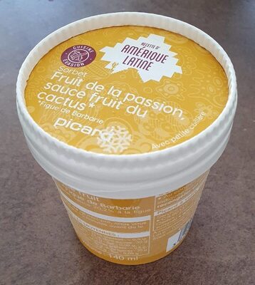 Sorbet Fruit de la passion, sauce fruit du cactus front packaging