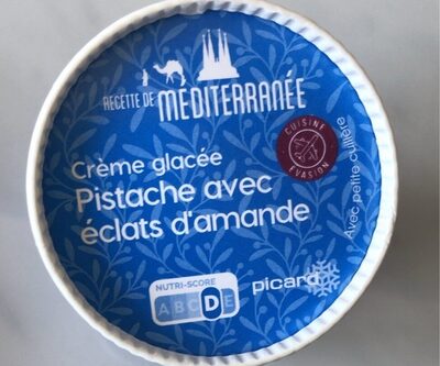 Crème glacée pistache avec éclats d’amande front packaging