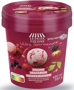 Crème glacée façon macaron fruits rouges