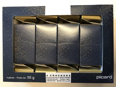 4 Crackers contenant 4 Rochers Chocolat - Praliné Crêpes Dentelles