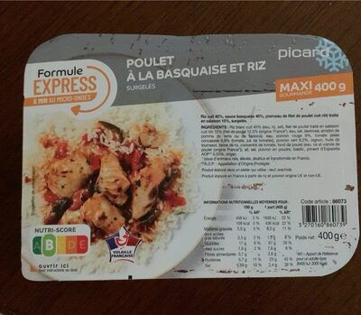 Poulet a la basquaise et riz