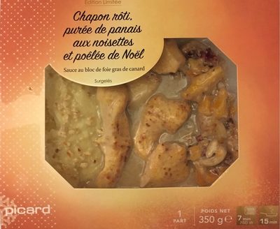 Chapon Rôti, Purée de Panais aux Noisettes et Poêlée de Noël