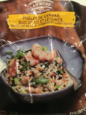 Poêlée de gambas duo de riz et légumes