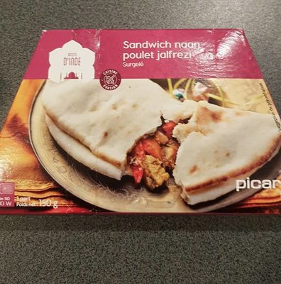 Sandwich naan poulet jalfrezi front packaging
