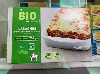 Lasagnes boeuf, légumes du soleil front packaging