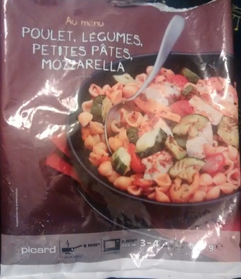 Au Menu Poulet, Légumes, Petites Pâtes, Mozzarella - Surgelé