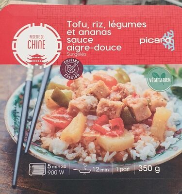 Tofu, Riz, Légumes et ananas sauce aigre douce