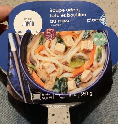 Soupe udon tofu et bouillon au miso