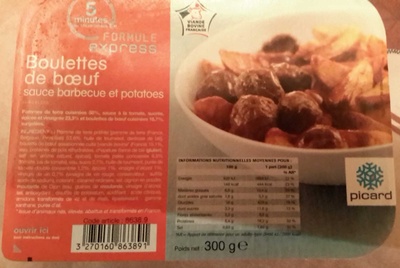 Boulettes de boeuf sauce barbecue et potatoes 