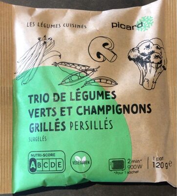 Trio de légumes verts et champignons grillés persillés