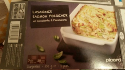 Lasagnes saumon poireaux  front packaging