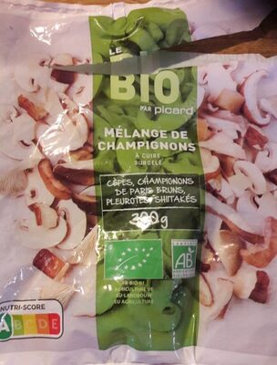 Mélange de champignons à cuire surgelés front packaging