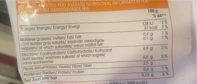 Purée de carottes sans résidu de pesticides nutrition facts table