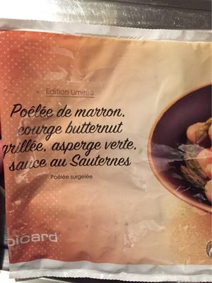 Poêlée de Marron, Courge Butternut Grillée, Asperge Verte, Sauce au Sauternes