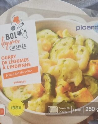 Curry de légumes à l'indienne sauce lait de coco