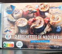 2 brochettes de maquereau avec peau
