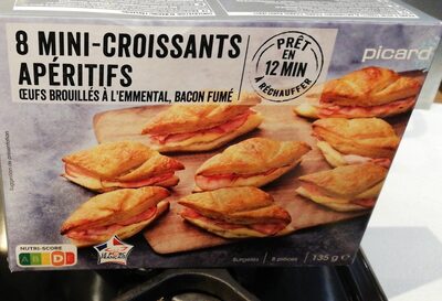 Mini croissants aperitifs oeufs brouillés emmental bacon