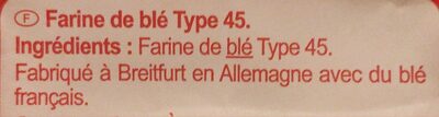 Farine de blé tous usages ingredients label