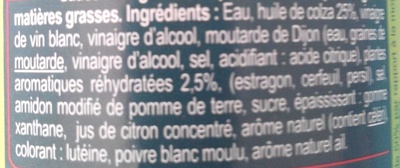 Vinaigrette Fines herbes ingredients label